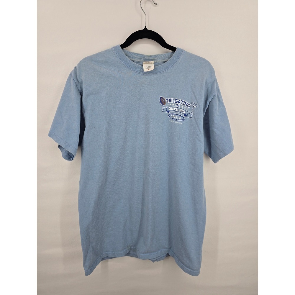 Smack Apparel Tailgating in ChapelHill Mens Large Blue Graphic T-Shirt UNC Humor